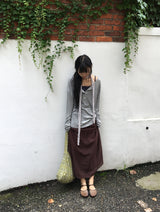Navel Chiffon Banding Maxi Skirt