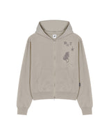 ミッドナイトホースグラフィック ジップパーカー_Beige