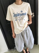 ネジュ プリンティング ルーズフィット ショートスリーブ ティー