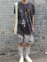 ヘビーコットン ソウル グラフィック Tシャツ (Tenta Tumble & Bio Washed)2サイズ - チャコール