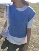 Multiple Crewneck Vest (3color)
