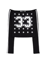 33 STAR OFF-SHOULDER SET BLACK