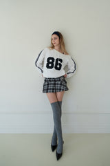[Seow] Belt Check Pleats Skirtpants(2colors)