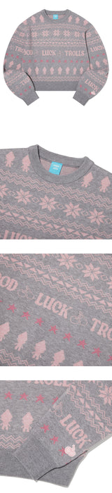 TROLLS JACQUARD KNIT - MELANGE GRAY
