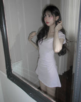 [MADE] Viola Lace Shirred Mini Dress