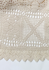Crochet Lace Blouse Tee (Beige)