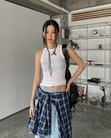 [U-BASIC] Skin Round Soft Ribbed Sleeveless