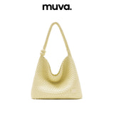 muva. Large‑Capacity Woven Tote Bag, Fashion Designer Shoulder Purse, Lazy‑Chic Summer Commute Style, New Arrival May 1