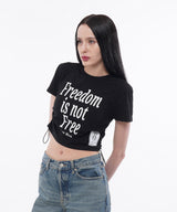 FREEDOM SIDE STRING CROP T-SHIRTS