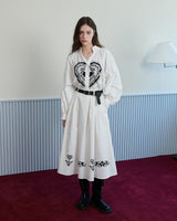 HEART PRINT VOLUME SHIRT [WHITE]