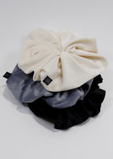 Matt Velvet Scrunchie_One Point_Large_Black