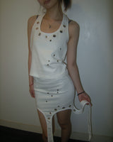 Eyelet halterneck sleeveless - White