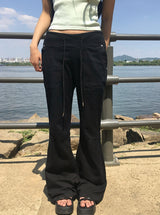 Runho Banding Back Pocket Bootcut Pants