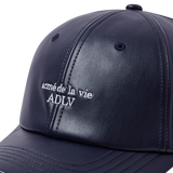 25SS VEGAN LEATHER BALL CAP NAVY
