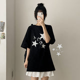 ドットスター グラフィックボクシー半袖Tシャツ (4 colors)