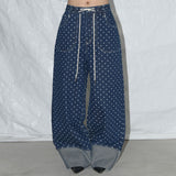String Dot Roll-Up Pants (Blue) F25QD890