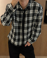 [Unisex] クロップチェックシャツ(3color)