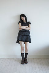 BABYDOLL DRESS IN BLACK CHECK