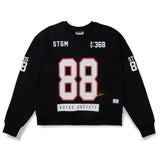 88 Football Oversized Crewneck Black / White