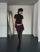 Jamie Shirring Turtleneck Short Sleeve