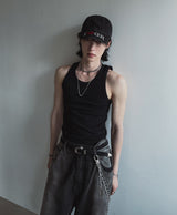 [MADE] Lan circle ribbed sleeveless