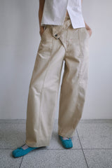 26SS★ WRAP CURVED COTTON TROUSER