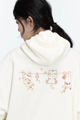 26FW★ Hanging Cats Embroidered Hoodie