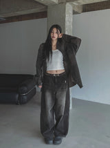 Kench incisional balloon denim pants