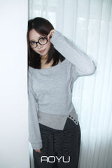 Layered halter neck off-shoulder sweatshirt set