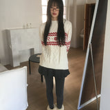 Ssobi Snowflake Ribbon Twisted Knitwear