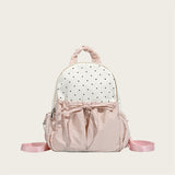 Ribbon Polka Dot Canvas Backpack – Cute College & Commuter Bag
