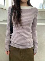 コピットボーダーニット長袖Tシャツ