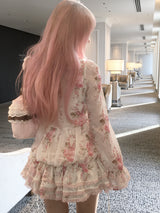 Rose Island-After the Rain Flower Room Bright Silk Chiffon Slim Big Skirt Doll Dress Bud Skirt Top Dress Two Ways to Wear