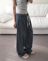[Unisex/Summer Pants] Lev Linen Stripe Banding Pants (4 colors)