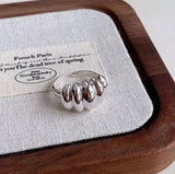 Silver 925 Bold Big Pumpkin Open Ring