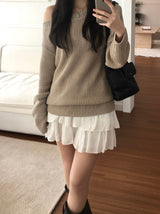 ネフオフショルダーニットウェア (3color)