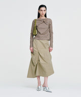 DOZI - Pinched Long Skirt _ BEIGE