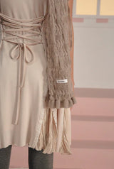 Moss wrinkle muffler - warm gray