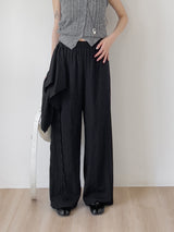 Frill Wrap Nylon Wide Pants