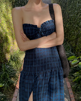 Simonda Checkered Long Dress