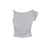 Check Star Off Shoulder T-Shirt 231137997