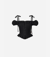 ROSÉ 2 Off-Shoulder Pintuck Lace Blouse