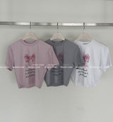 リボンキッチェンクロップショートスリーブTシャツ