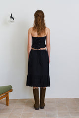 Flower pattern halter top_black
