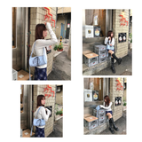 2WAY BELTED STRAP BARREL BAG SMALL_LIGHT WASH DENIM