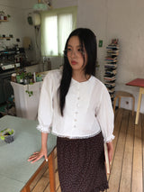 Plum lace blouse (2color)