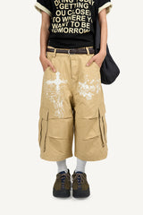 Cross-print Cargo Bermuda Pants
