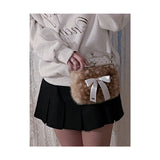 ミディアムファウンリボンフレームバッグ (handmade bag)