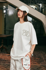 ラインストーンパッチベーシックTシャツ