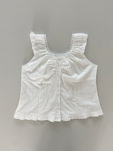 Dabin Lace Shirring Button Sleeveless Blouse 2 Colors